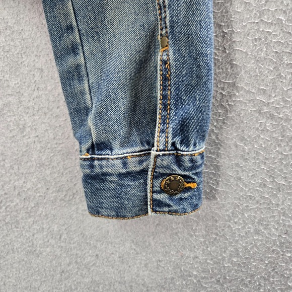 Free People Women Jacket XS Blue Rumors Denim Jean Trucker - Picture 7 of 11